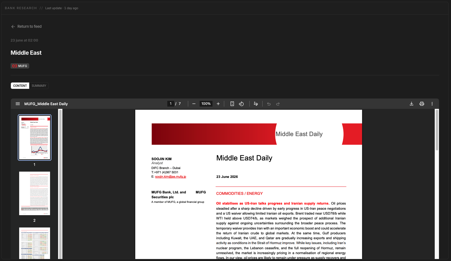 Screenshot for Bank Research