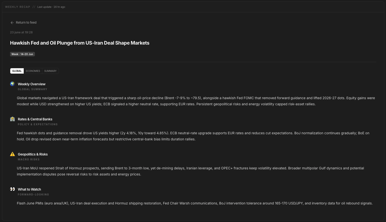 Screenshot for Weekly Recap